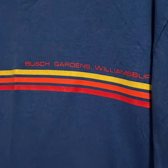 Vintage Busch Gardens Williamsburg Blue Rainbow Short Sleeve T Shirt Medium - Picture 2 of 4